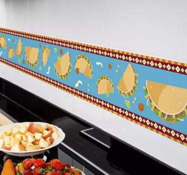 Színes taco minta csempematrica - TenStickers