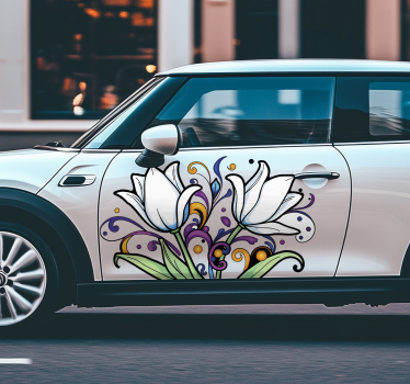 Színes tulipánok Matrica Autók - TenStickers