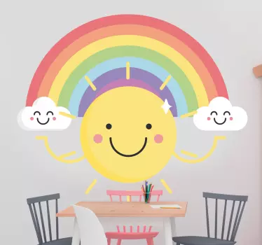 Szivárvány és a nap falüveg - TenStickers