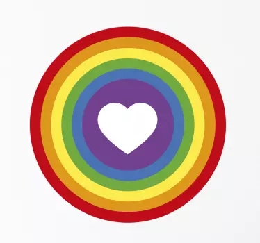 Szivárvány kör falmatrica - TenStickers