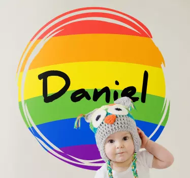 Szivárvány kör személyre szabott fali matrica - TenStickers