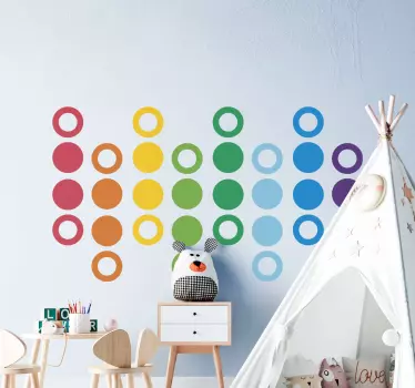 Szivárvány színek körök fal matrica - TenStickers