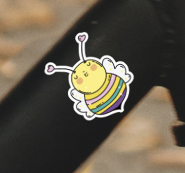 Szivárványos méh kerékpár bicikli matrica - TenStickers