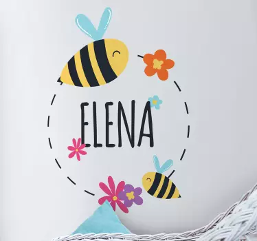 Tavaszi egyedi név illusztráció fal művészeti üveg - TenStickers