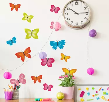 Tavaszi pillangók matrica - TenStickers