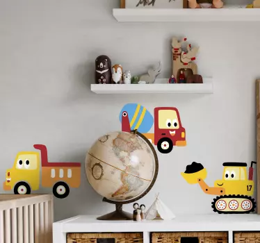 Teherautó, ásó, teherautó készlet játék matrica - TenStickers