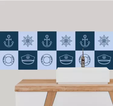 Tengeri szimbólumok lapok átviteli matrica - TenStickers