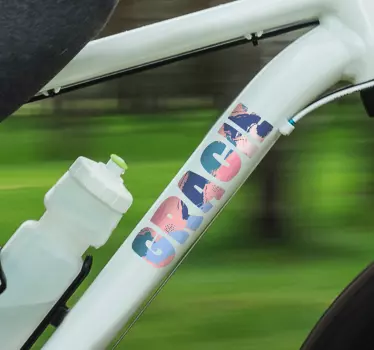 Testreszabható színes név bicikli matrica - TenStickers