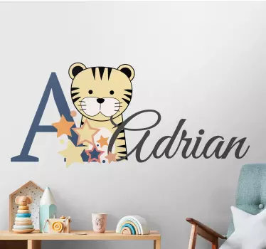Névvel ellátott babatigris matrica babának - TenStickers