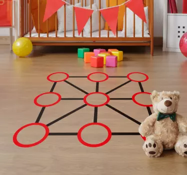 Tic tac toe vinyl matrica padlólap - TenStickers