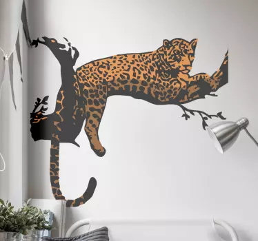 Tigris fán vadon élő állat matrica - TenStickers