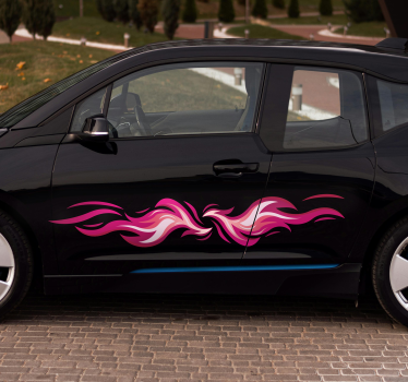 Törzsi rózsaszín lángok meg Matrica Autók - TenStickers