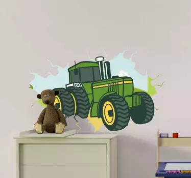 Traktor 3d john deere illusztráció fal art matrica - TenStickers