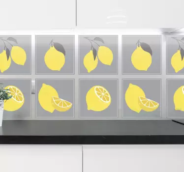 Trópusi citrom cserép transzfer - TenStickers