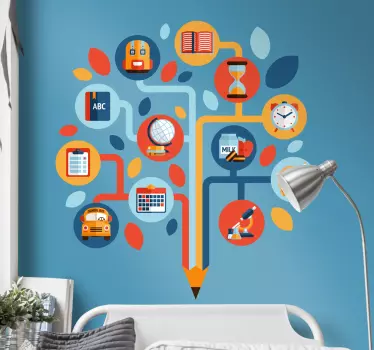 Tudományos fa oktatási matrica - TenStickers