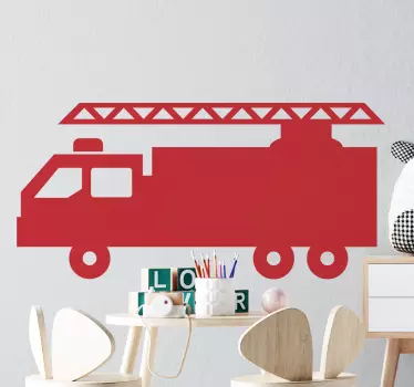 Tűzoltókocsi sziluettje játék matrica - TenStickers