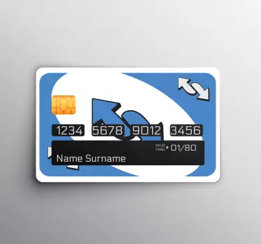 Uno kék kártyajáték bankkártya matrica - TenStickers