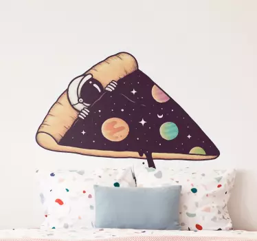 űrhajós pizzaszelet világűr matrica - TenStickers