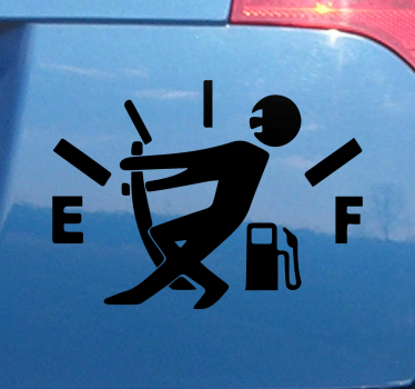 Üzemanyagmérő humor autó matrica - TenStickers