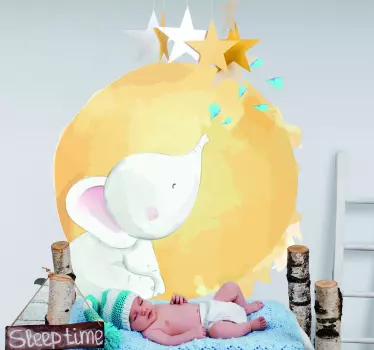 Vad afrika gyerekeknek elefánt fiú vadállat matrica - TenStickers