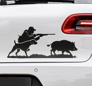 Vadászat sziluett autó matrica - TenStickers