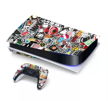 Városi kollázs playstation 5 matrica - TenStickers