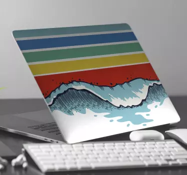 Vibráló hullám motívum matrica laptophoz - TenStickers