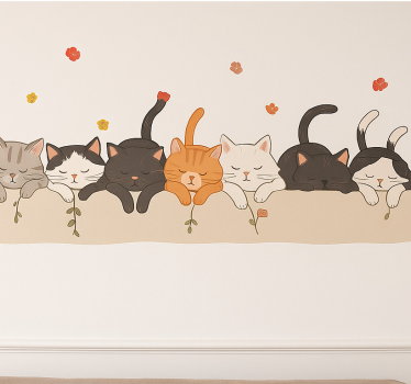Vicces alvó macska matrica gyerekszobák - TenStickers
