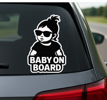Vicces kislány az autóban testreszabható matrica - TenStickers