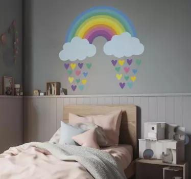 Vicces többszínű szivárvány illusztráció fal art - TenStickers