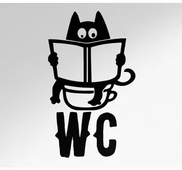 Vicces wc illusztráció üveg ajtó matrica - TenStickers