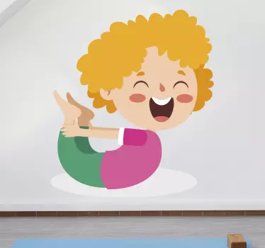 Vidám gyermek jóga matrica gyerekeknek - TenStickers