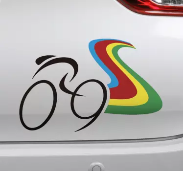 Világbajnok kerékpáros autó matrica - TenStickers