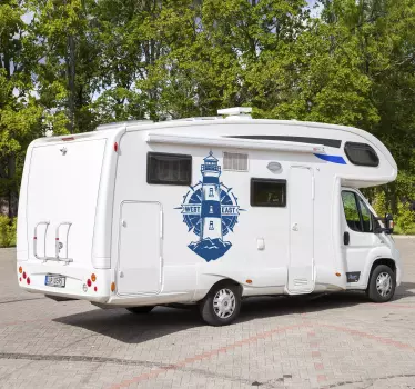 Világítótorony és iránytű lakóautó tengeri matrica - TenStickers