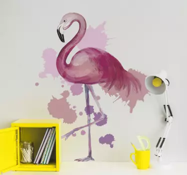 Vintage flamingó splash színek ablak matrica - TenStickers
