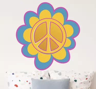 Virág békeszimbolum matrica - TenStickers