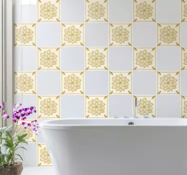Virágos nyáj paisley csempe transzfer matrica - TenStickers