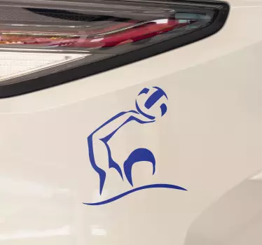 Vízilabda játékos sziluettje autómatrica - TenStickers