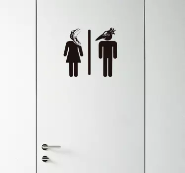 WC ajtó matrica Bitelchus férfi és nő - TenStickers