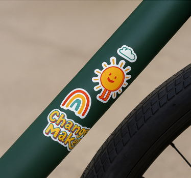 Zöld világ matrica bicikli - TenStickers