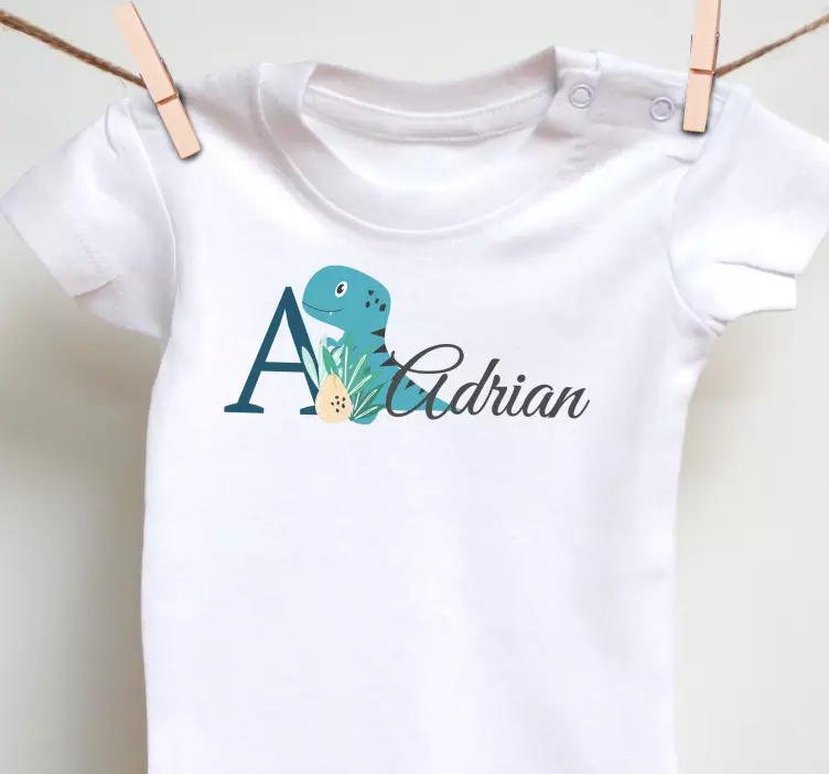 Aranyos állatok dino névvel baba ing - TenStickers