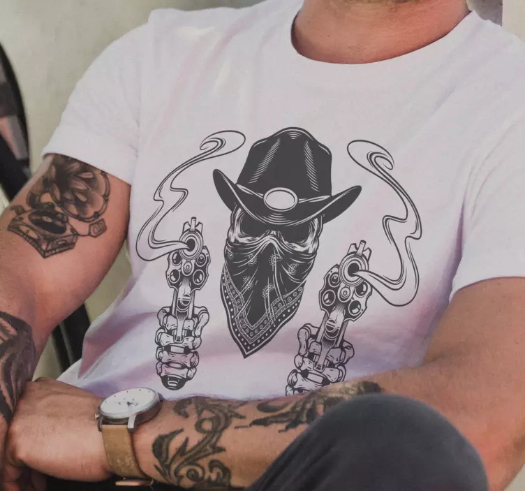 Cowboy koponya és bandanna póló - TenStickers