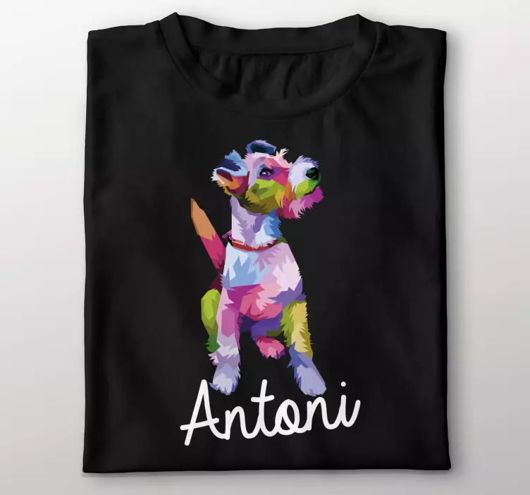 Geometrikus-fox terrier pólók névvel - TenStickers