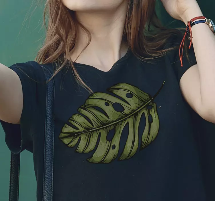 Gyönyörű zöld leveles póló - TenStickers