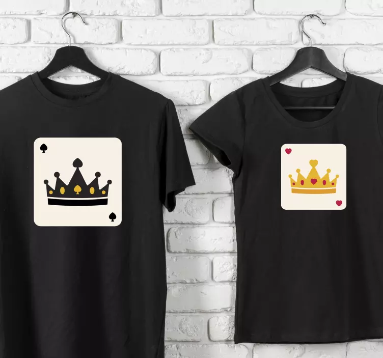 King queen kártya mintás pár pólók - TenStickers