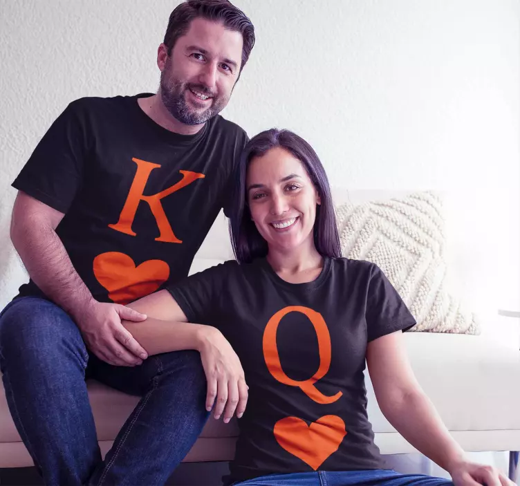 Királynő és király póker verzió pár póló - TenStickers