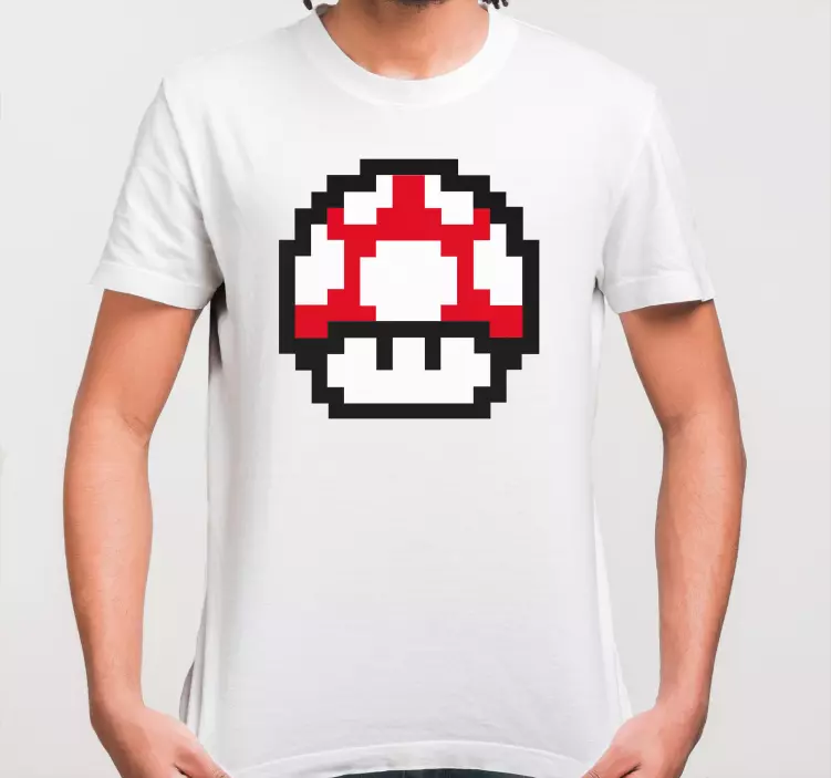 Mario pixeles gombás gyerek póló - TenStickers