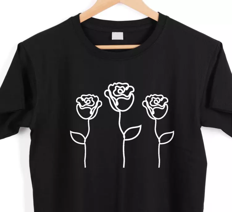 Minimalista rózsák illusztráció egyedi póló - TenStickers