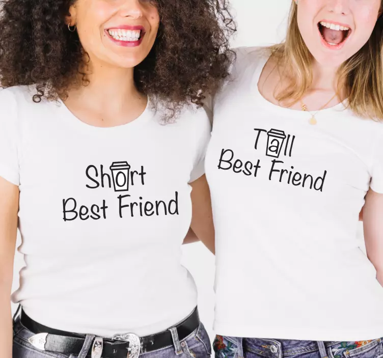 Rövid és magas legjobb barát egyedi póló - TenStickers