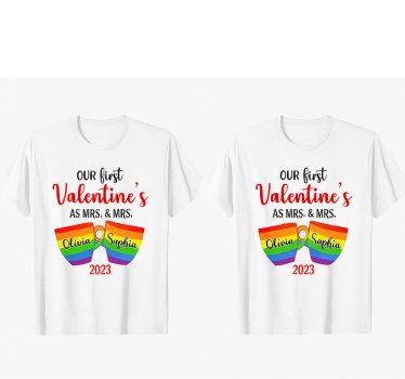 Lgbt első valentin - pólók párosít - TenStickers